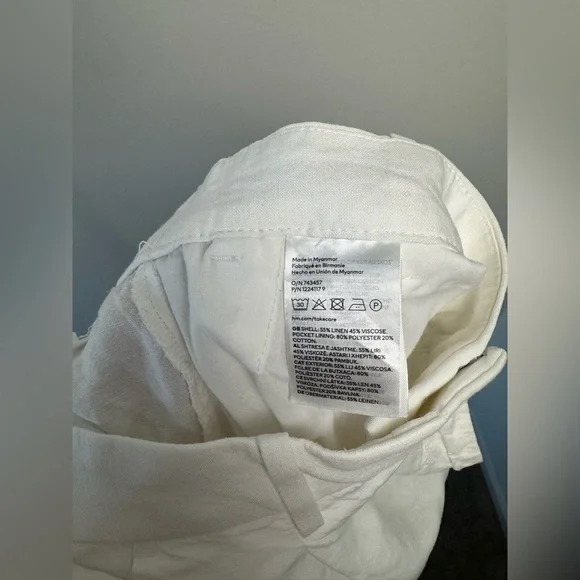 H&M LINEN-BLEND WHITE SHORTS SIZE 8 - Picture 6 of 6